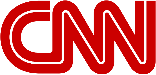 Logo of CNN in bold red text with a stylized design