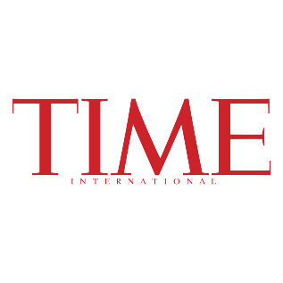 Logo of TIME International Magazine in red text.